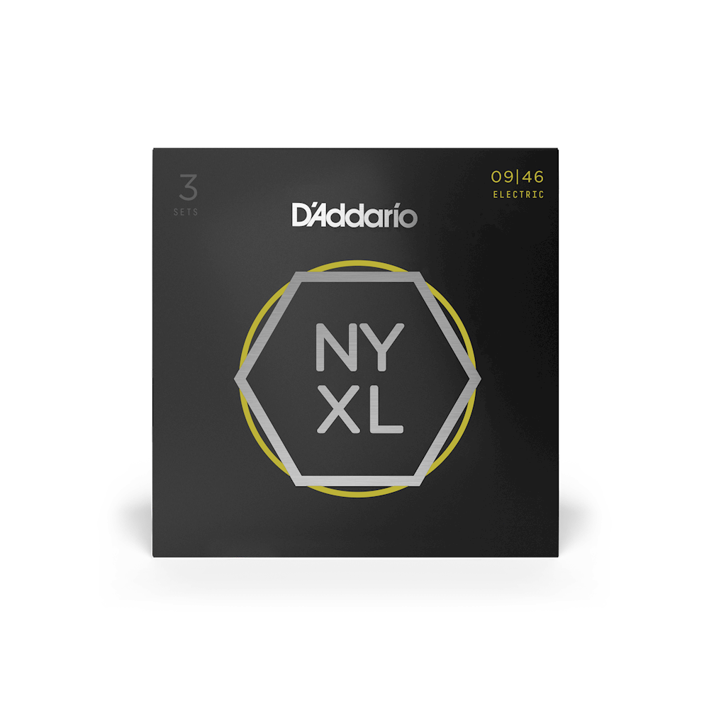 09-46 Super Light Top/Regular Bottom, NYXL Electric Guitar Strings 3-Pack