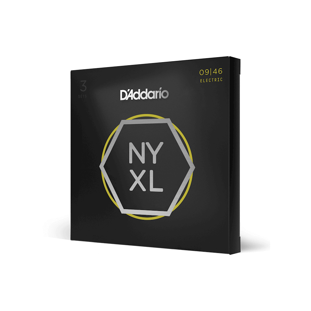 09-46 Super Light Top/Regular Bottom, NYXL Electric Guitar Strings 3-Pack