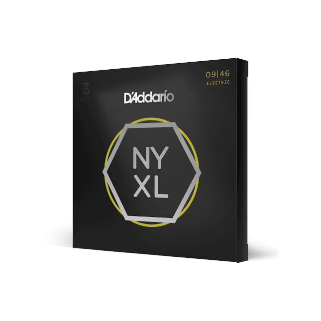 09-46 Super Light Top/Regular Bottom, NYXL Electric Guitar Strings 3-Pack