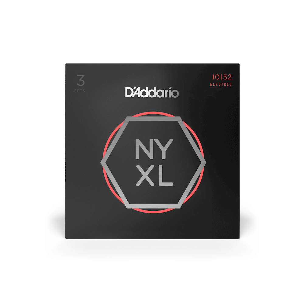 10-52 Light Top/Heavy Bottom, NYXL Electric Guitar Strings 3-Pack