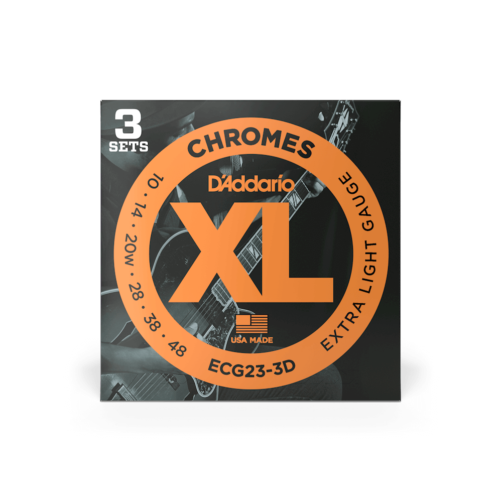10-48 Extra Light, XL Chromes Electric Guitar Strings 3-Pack