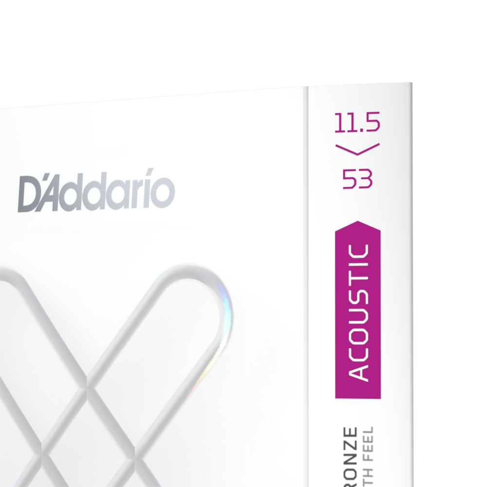 D'Addario XSAPB11553 XS Phosphor Bronze Acoustic Guitar Strings, Custom Light Plus, 11.5-53