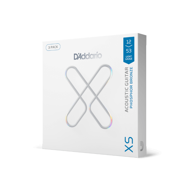 12-53 Regular Light, XS Phosphor Bronze Coated Acoustic Guitar Strings 3-Pack