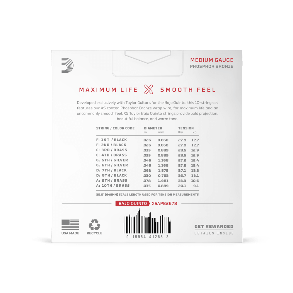 26-78 Taylor Bajo Quinto, XS Phosphor Bronze Strings