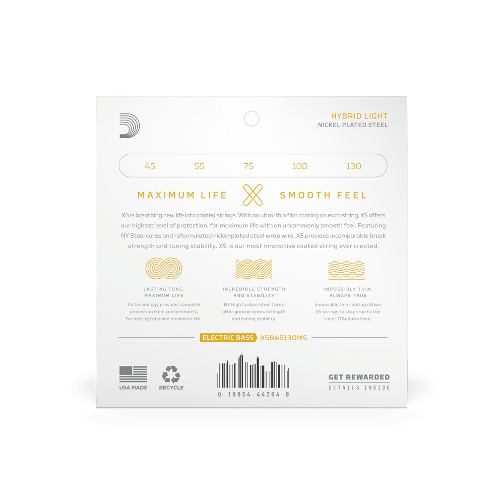 45-130 Hybrid Light, Multiscale Coated Bass Strings