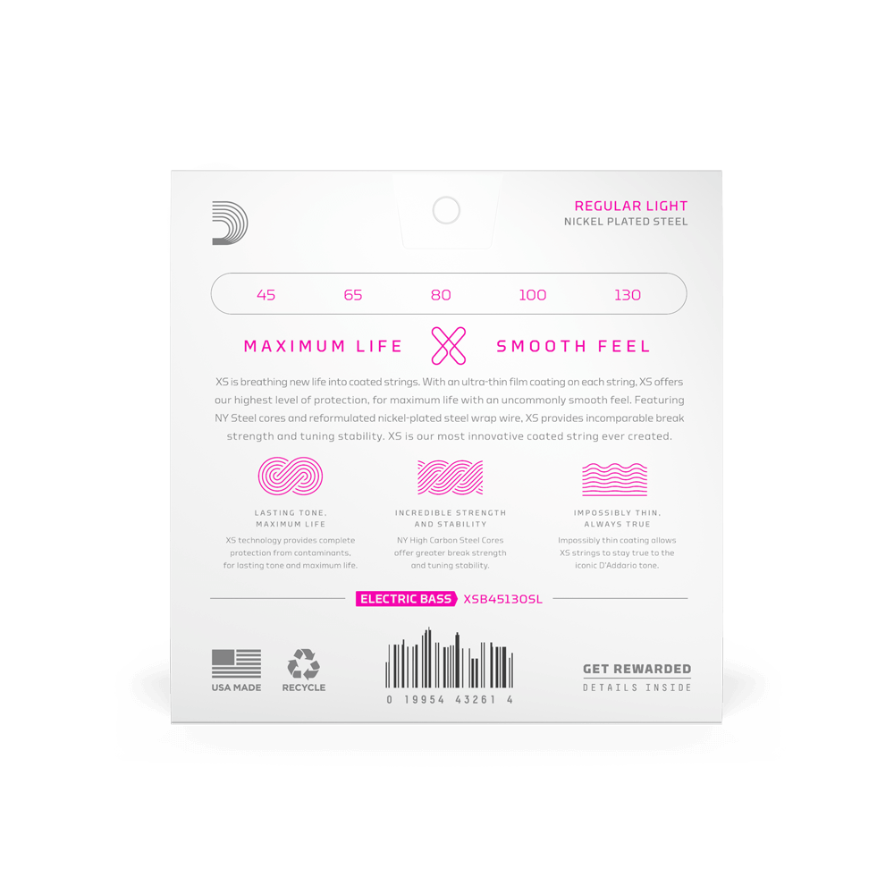 45-130 Regular Light, Super Long Scale Coated Bass Strings