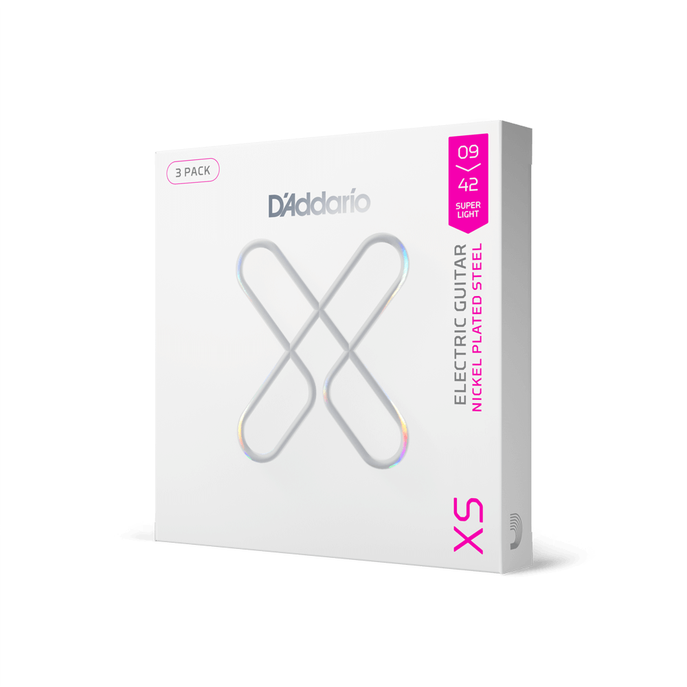 09-42 Super Light, XS Nickel Coated Electric Guitar Strings 3-Pack