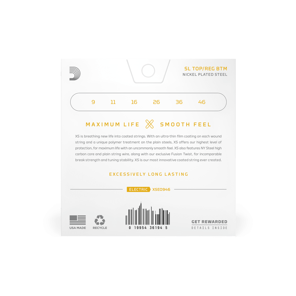 09-46 Super Lt Top/Reg Btm, XS Nickel Coated Electric Guitar Strings