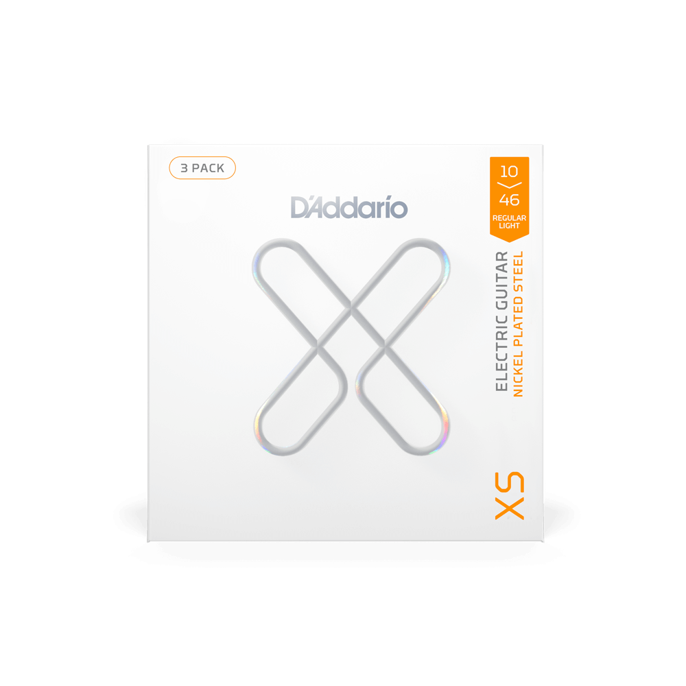 10-46 Regular Light, XS Nickel Coated Electric Guitar Strings 3-Pack