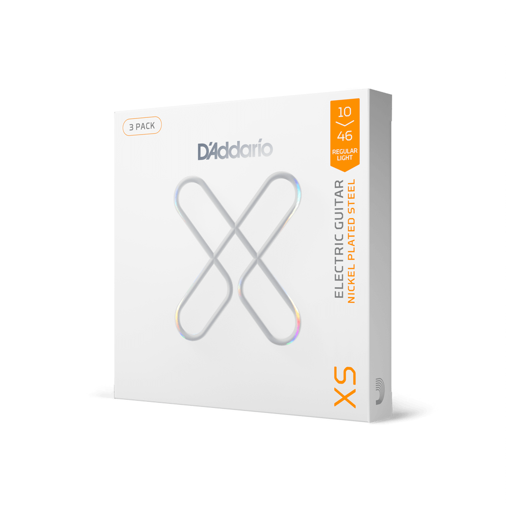 10-46 Regular Light, XS Nickel Coated Electric Guitar Strings 3-Pack