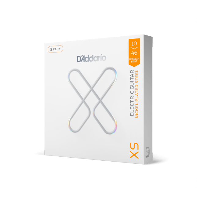 10-46 Regular Light, XS Nickel Coated Electric Guitar Strings 3-Pack