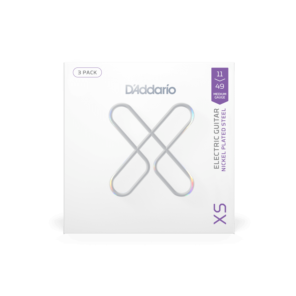 11-49 Medium, XS Nickel Coated Electric Guitar Strings 3-Pack