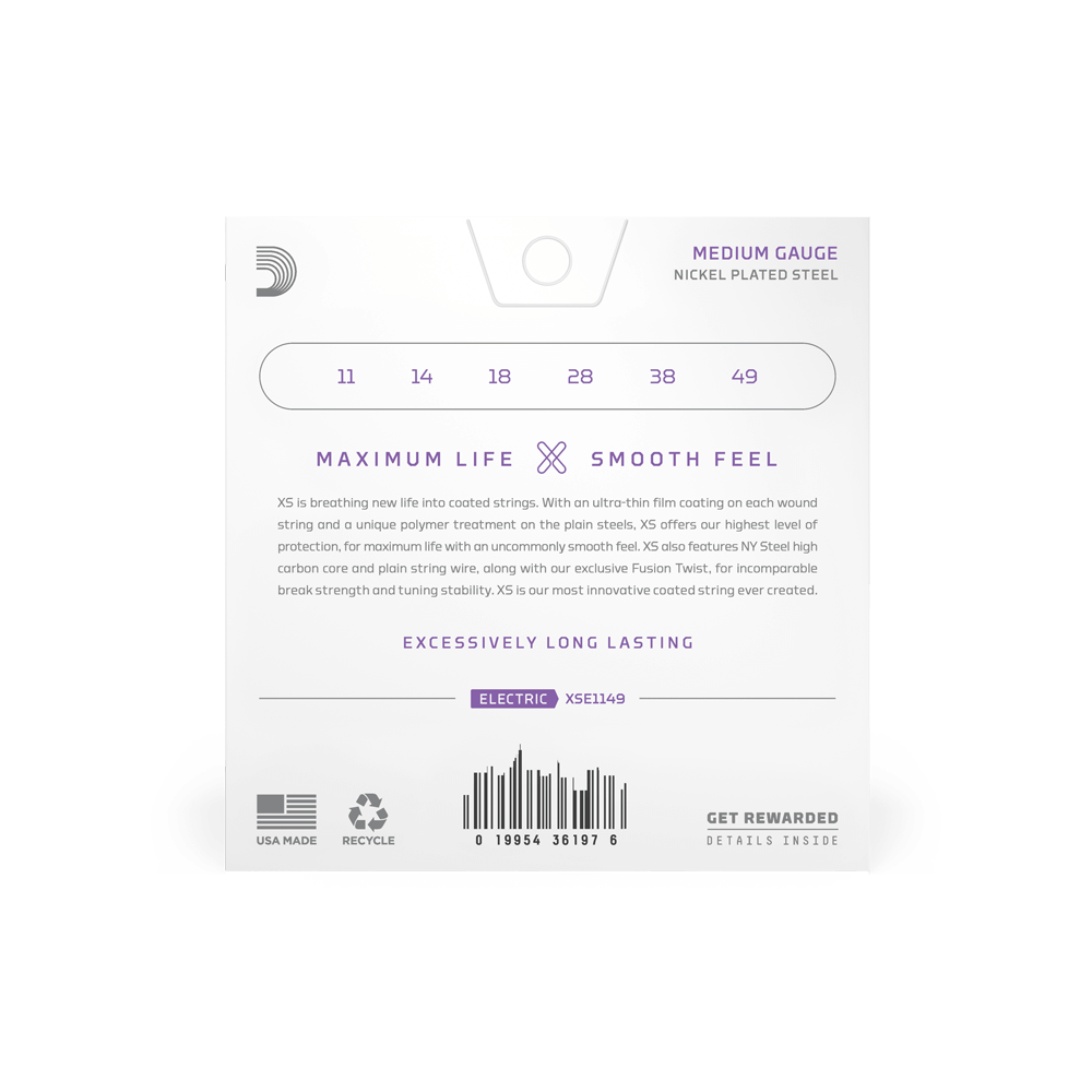 11-49 Medium, XS Nickel Coated Electric Guitar Strings