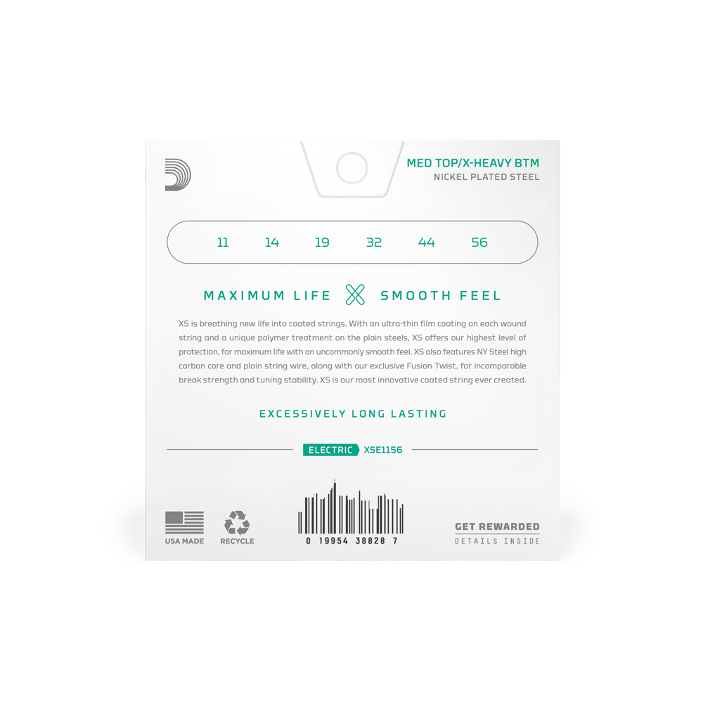 11-56 Medium Top/Extra Heavy Bottom, XS Nickel Electric Guitar Strings