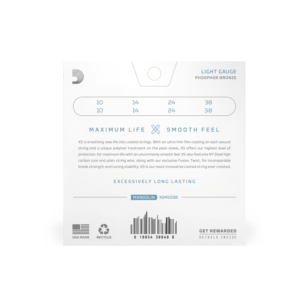 10-38 Light, XS Phosphor Bronze Mandolin Strings