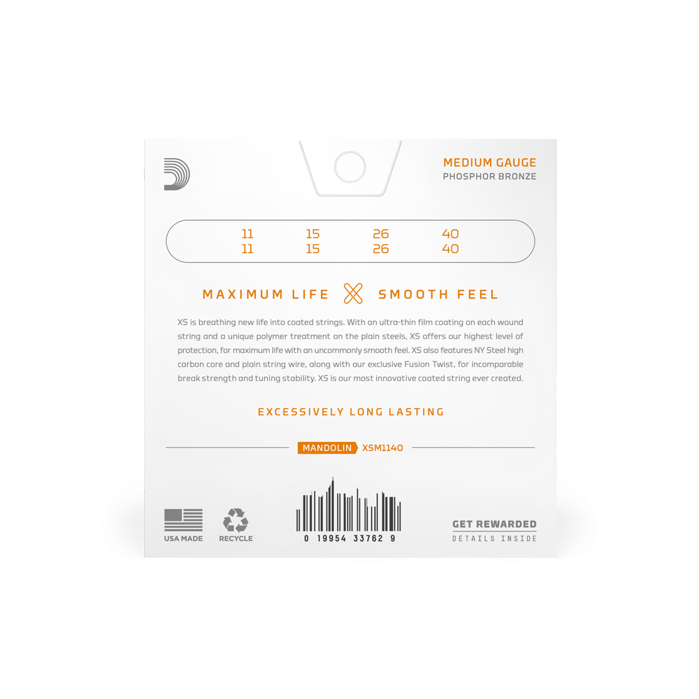 11-40 Medium, XS Phosphor Bronze Mandolin Strings 