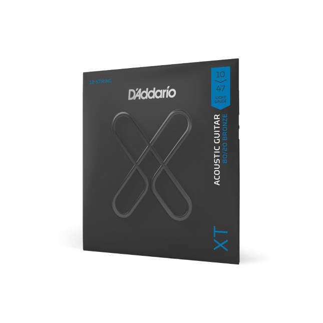 10-47 Light 12-String, XT 80/20 Bronze Coated Acoustic Guitar Strings 