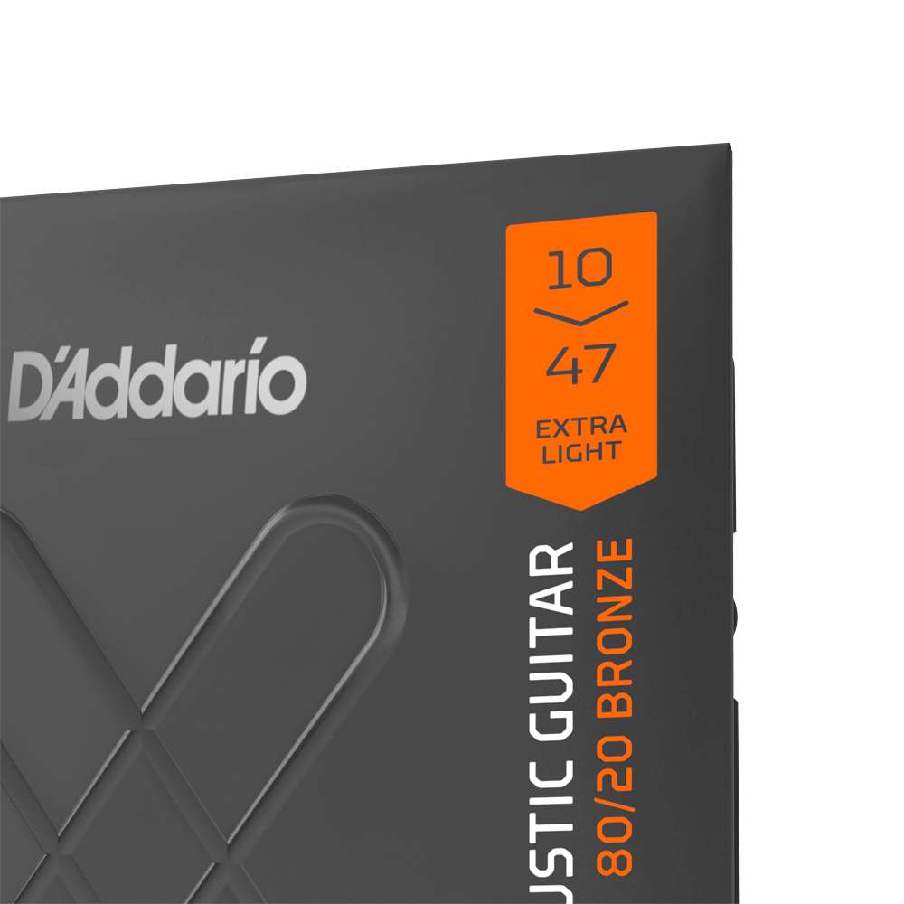 10-47 Extra Light, XT 80/20 Bronze Coated Acoustic Guitar Strings