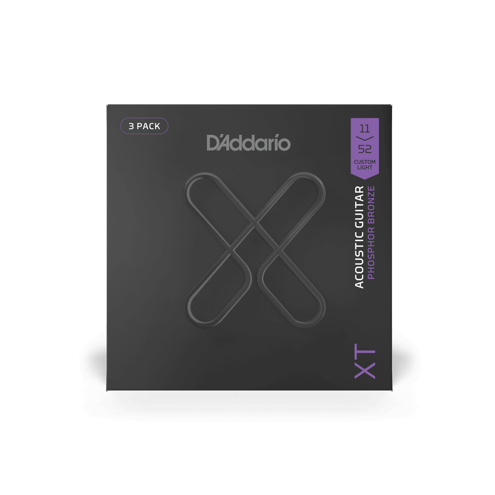 11-52 Custom Light, XT Phosphor Bronze Coated Acoustic Guitar Strings 3-Pack