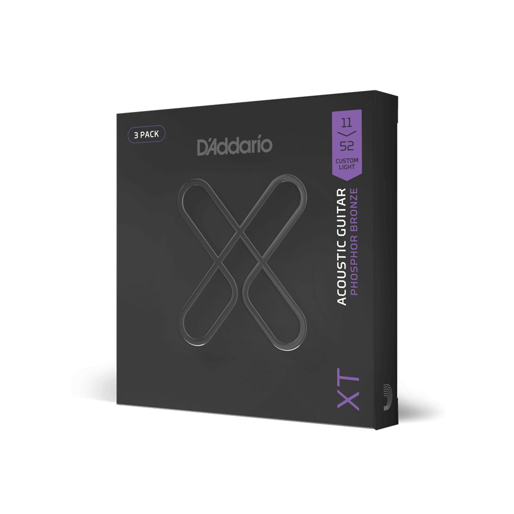 11-52 Custom Light, XT Phosphor Bronze Coated Acoustic Guitar Strings 3-Pack