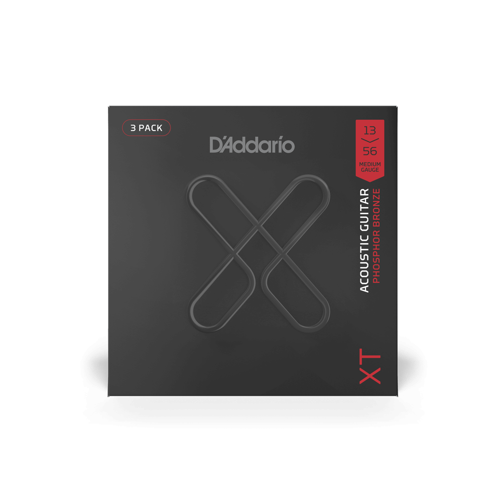 13-56 Medium, XT Phosphor Bronze Coated Acoustic Guitar Strings 3-Pack