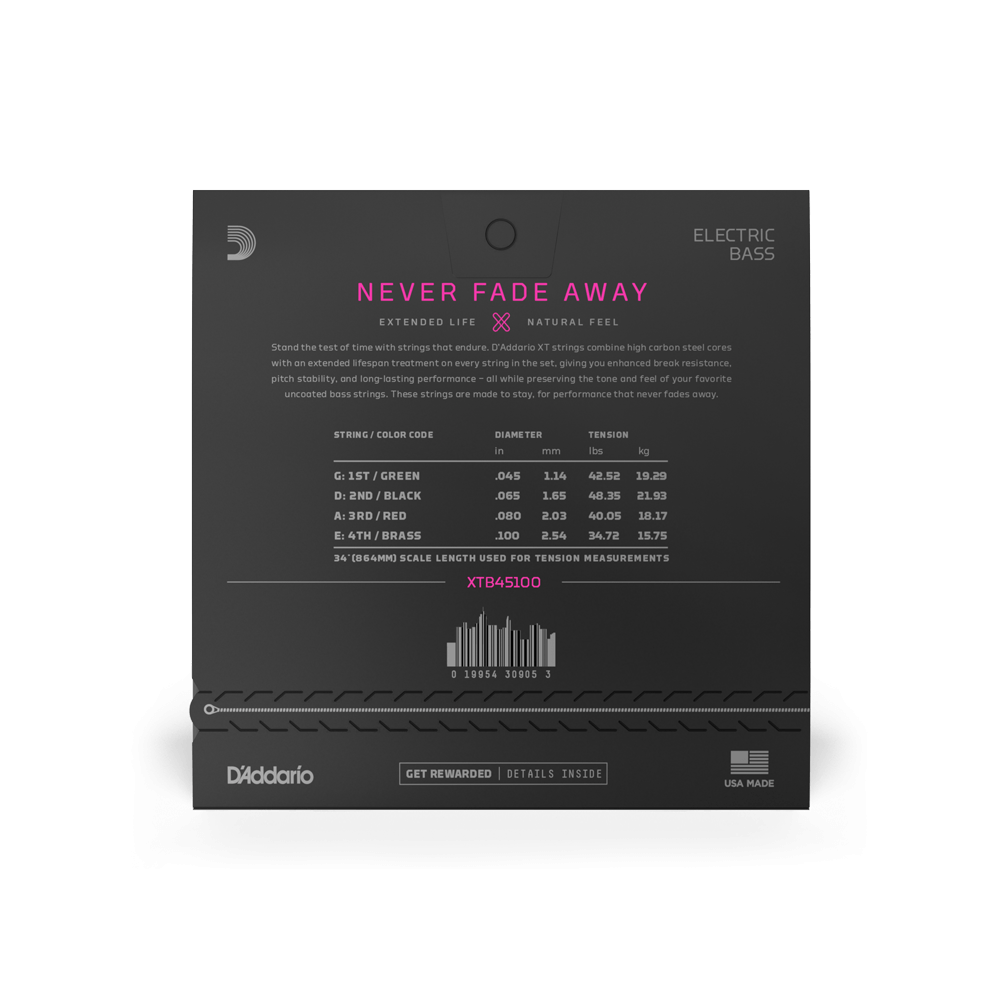 45100 Regular Light Gauge, Long Scale, XT Nickel Coated Bass Guitar