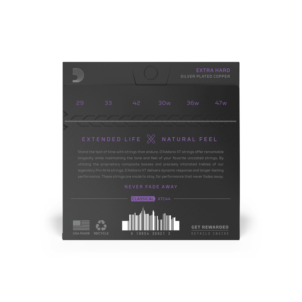 Extra Hard Tension, XT Composite/Nylon Coated Classical Guitar Strings