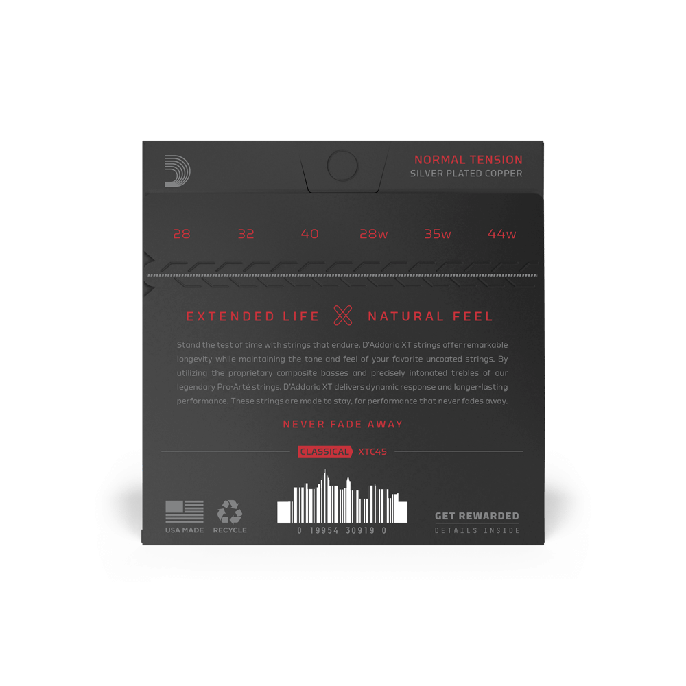 Normal Tension, XT Composite/Nylon Coated Classical Guitar Strings