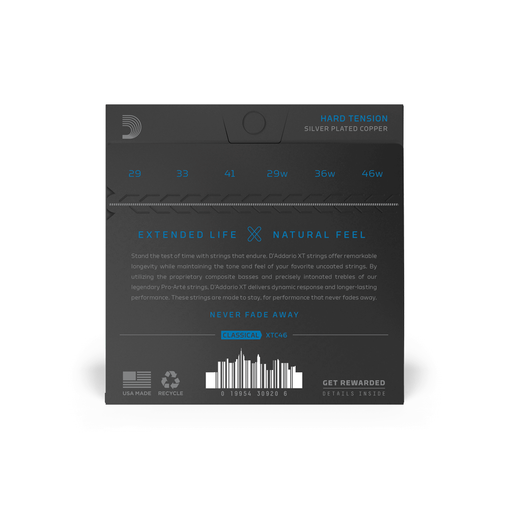 Hard Tension, XT Composite/Nylon Coated Classical Guitar Strings