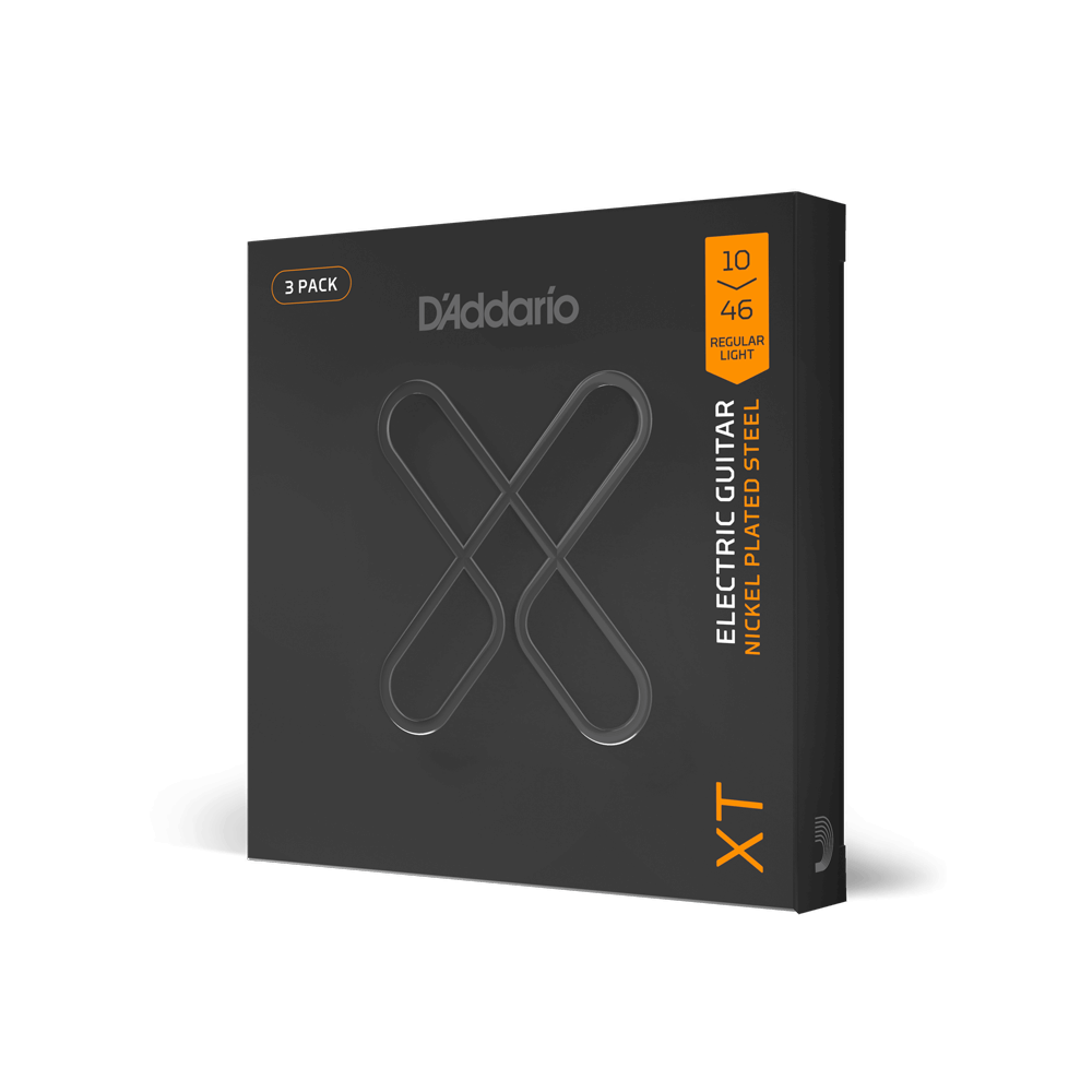 10-46 Regular Light, XT Nickel Coated Electric Guitar Strings 3-Pack