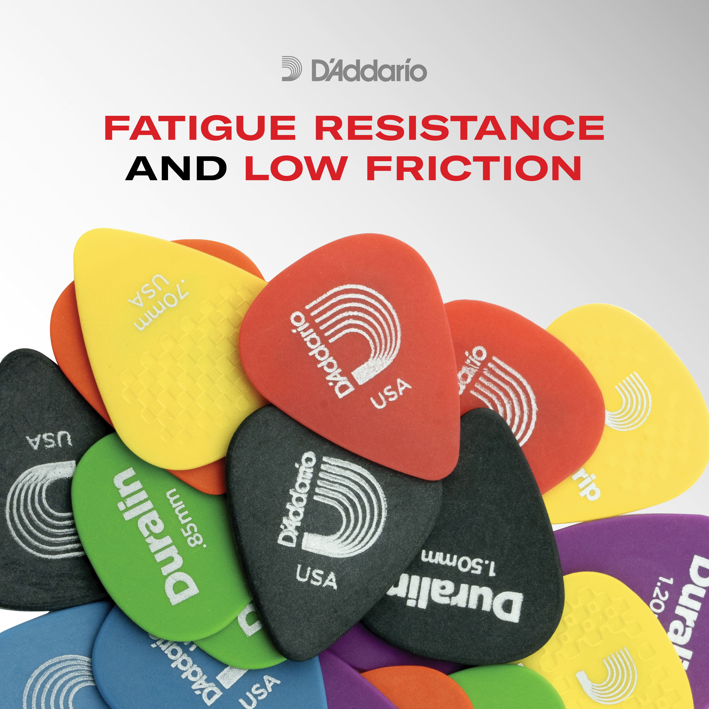 D'Addario Duralin Precision Guitar Picks, Medium/Heavy, 10 pack