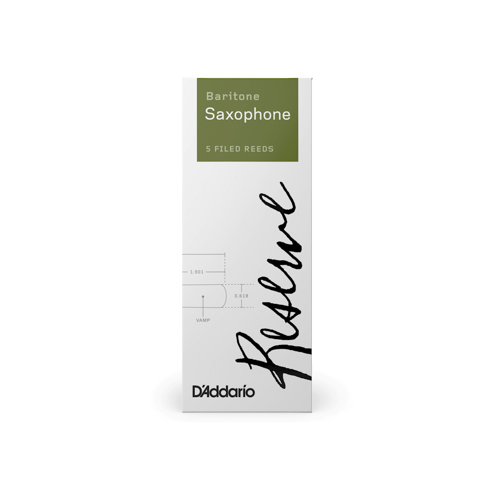 D'Addario Reserve, Baritone Saxophone Reeds, Strength 2.0, 5-Pack