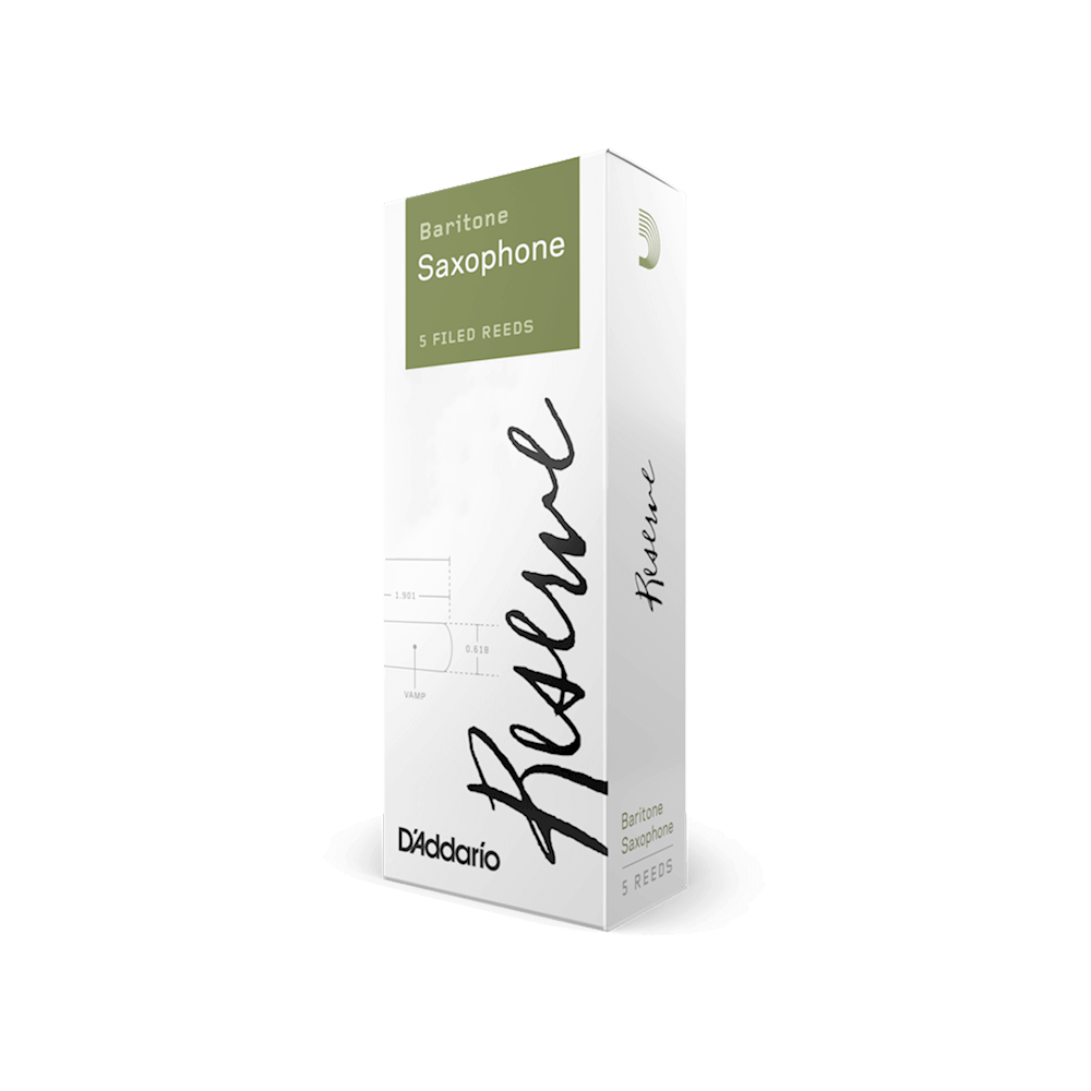 D'Addario Reserve, Baritone Saxophone Reeds, Strength 2.0, 5-Pack