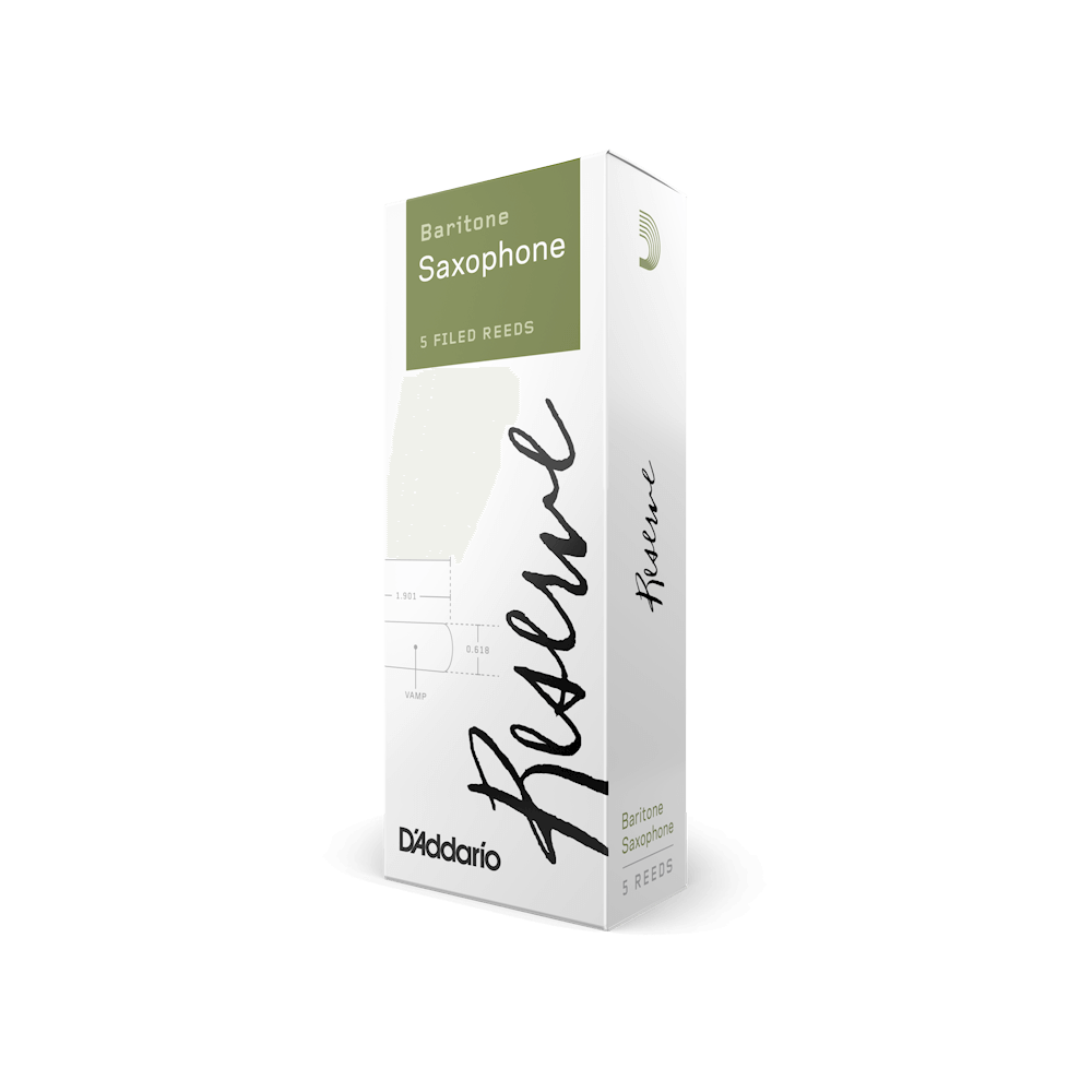 D'Addario Reserve, Baritone Saxophone Reeds, Strength 3.5, 5-Pack
