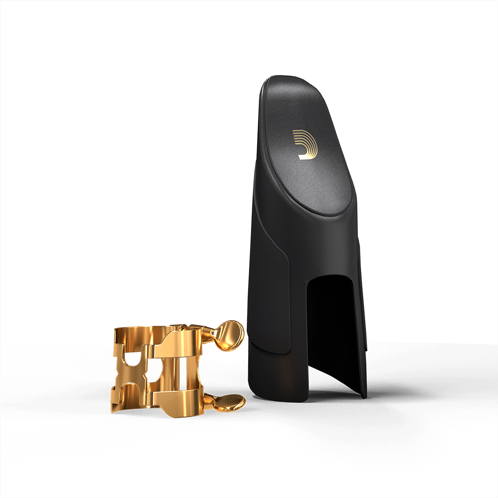 D'Addario H-Ligature & Cap, Tenor/Baritone Saxophone (Graftonite/Metalite/ Slim Hard Rubber Mouthpieces), Gold