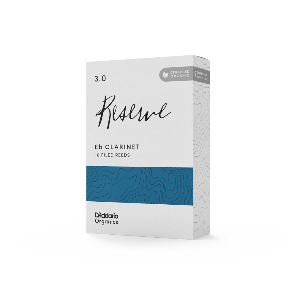 D'Addario Organic Reserve Eb Clarinet Reeds, Strength 3.0, Individually-Sealed, 10-Pack