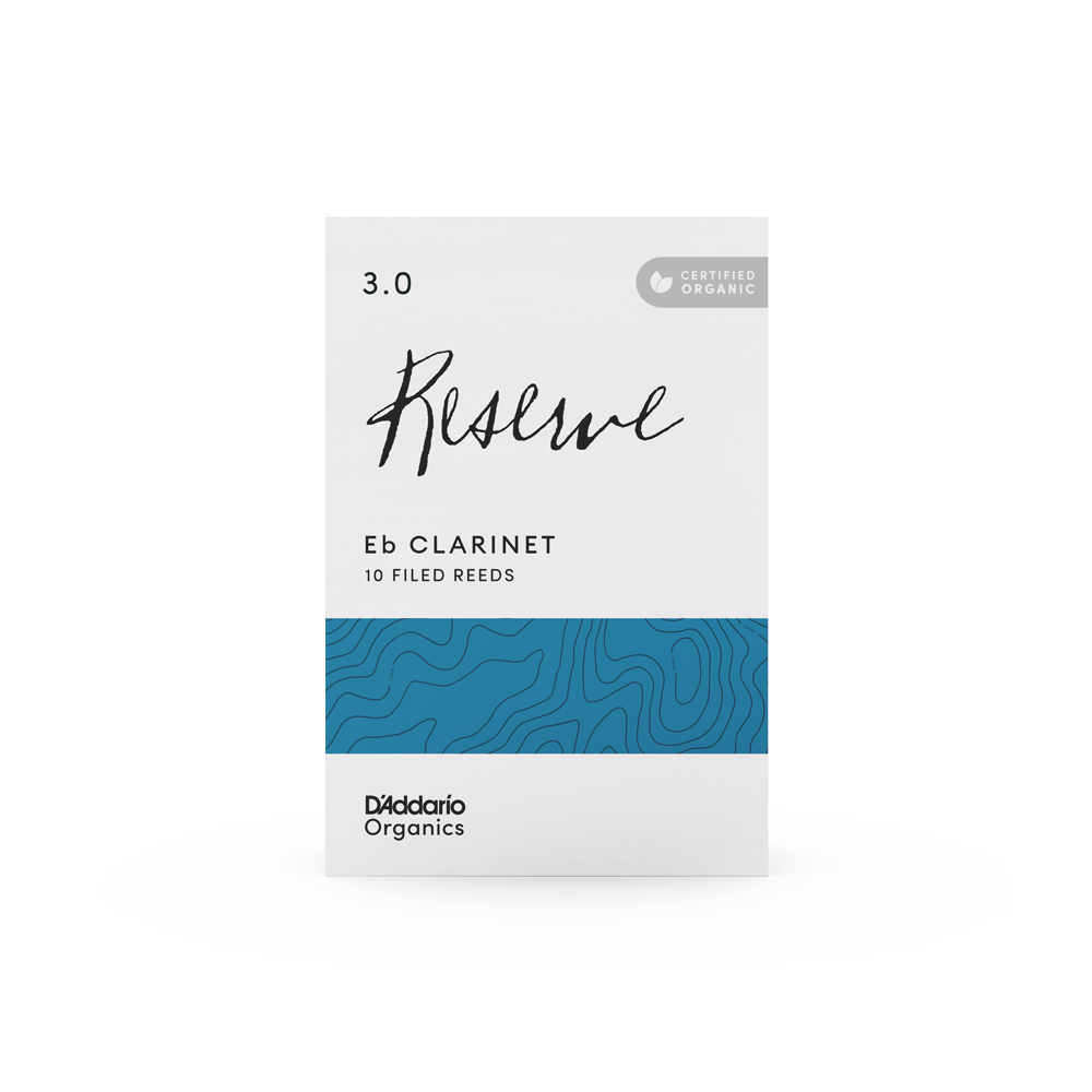 D'Addario Organic Reserve Eb Clarinet Reeds, Strength 3.0, Individually-Sealed, 10-Pack