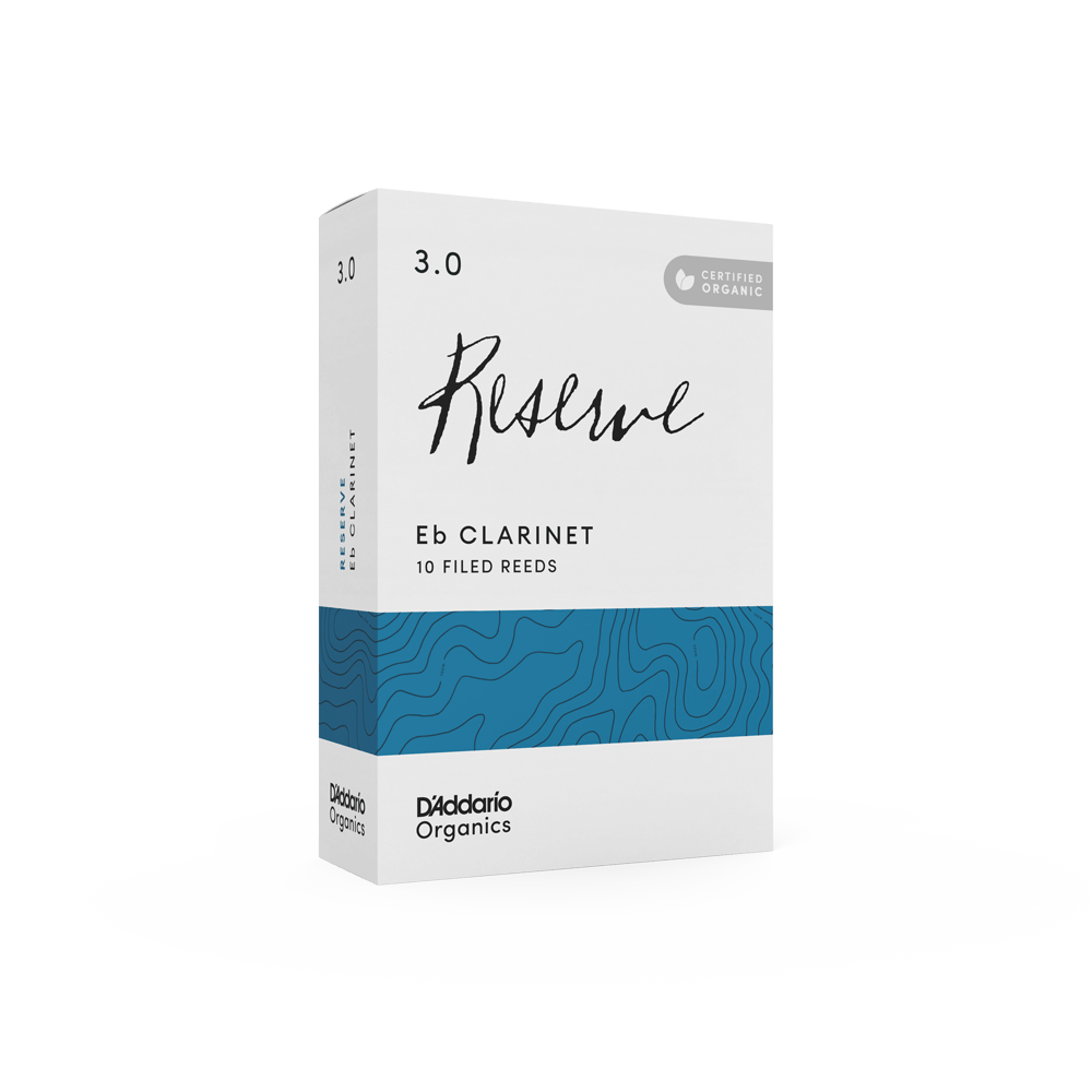 D'Addario Organic Reserve Eb Clarinet Reeds, Strength 3.0, Individually-Sealed, 10-Pack