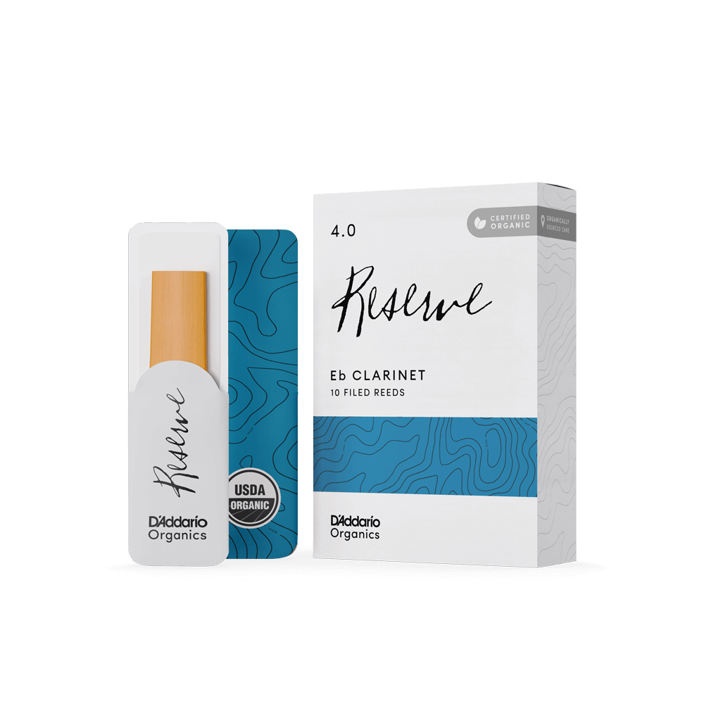 D'Addario Organic Reserve Eb Clarinet Reeds, Strength 4.0, Individually-Sealed, 10-Pack
