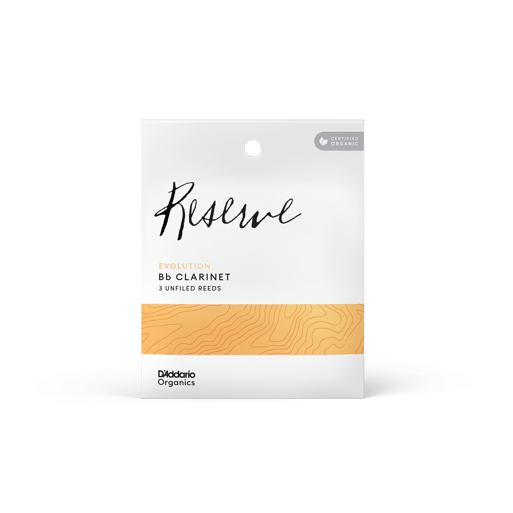 D'Addario Organic Reserve Evolution Bb Clarinet Reeds, Strength 2.5, Individually-Sealed, 3-Pack