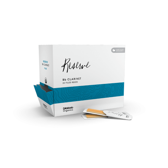 D&#39;Addario Organic Reserve Bb Clarinet Reeds, Strength 3.0, Individually-Sealed, 25-Pack