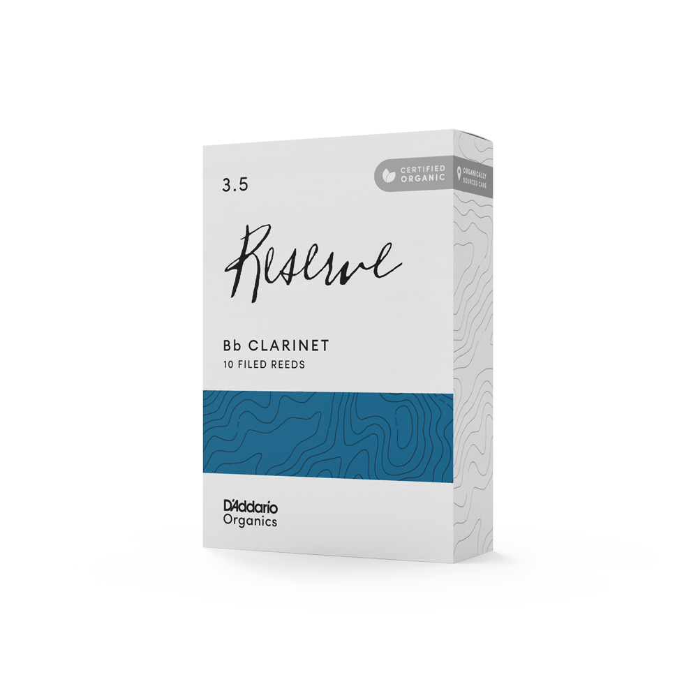D'Addario Organic Reserve Bb Clarinet Reeds, Strength 3.5, Individually-Sealed, 10-Pack
