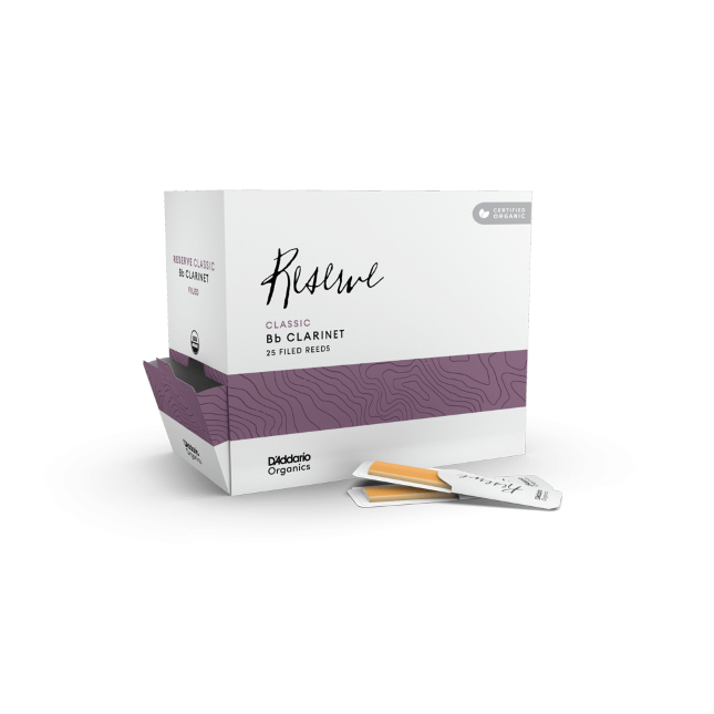 D&#39;Addario Organic Reserve Classic Bb Clarinet Reeds, Strength 3.0, Individually-Sealed, 25-Pack