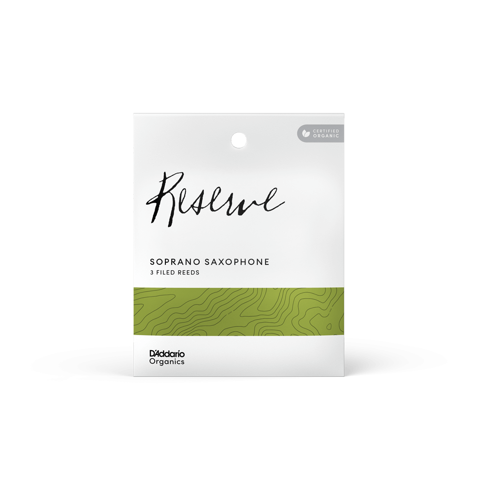 D'Addario Organic Reserve Soprano Saxophone Reeds, Strength 2.5, Individually-Sealed, 3-Pack