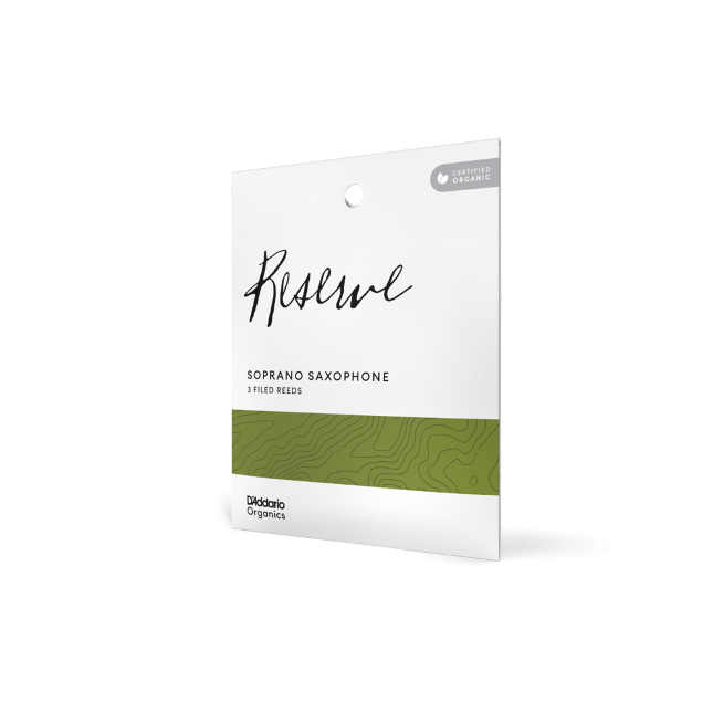 D&#39;Addario Organic Reserve Soprano Saxophone Reeds, Strength 3.0+, Individually-Sealed, 3-Pack