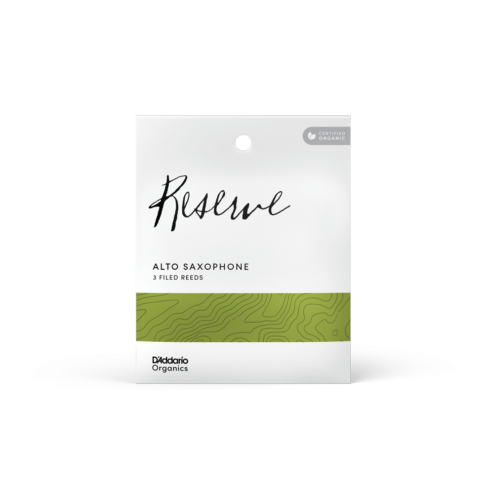 D'Addario Organic Reserve Alto Saxophone Reeds, Strength 2.0, Individually-Sealed, 3-Pack