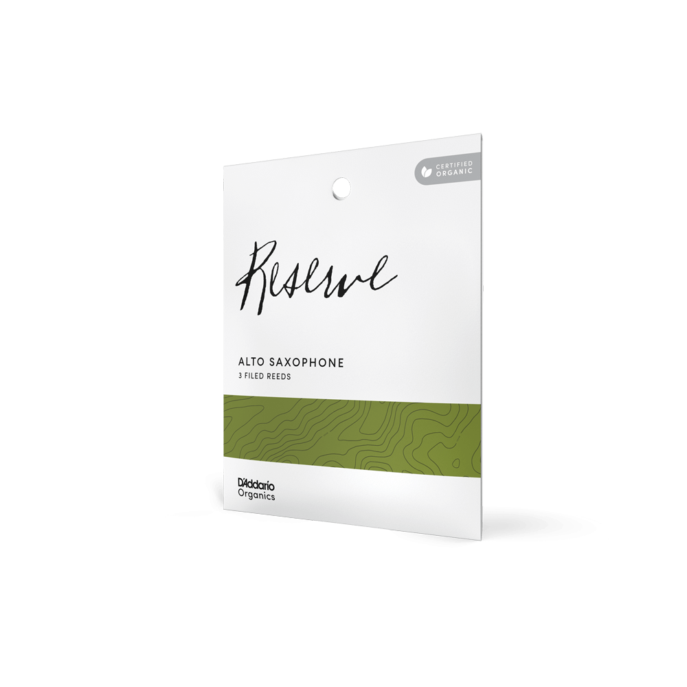 D'Addario Organic Reserve Alto Saxophone Reeds, Strength 2.0, Individually-Sealed, 3-Pack