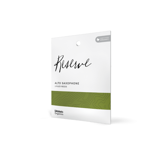 D&#39;Addario Organic Reserve Alto Saxophone Reeds, Strength 2.0, Individually-Sealed, 3-Pack