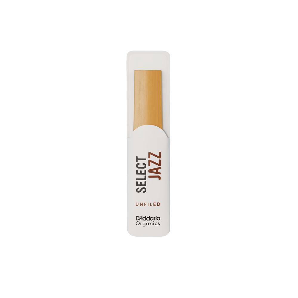 D'Addario Organic Select Jazz Unfiled Tenor Saxophone Reeds, Strength 3 Soft, Individually-Sealed, 5-Pack