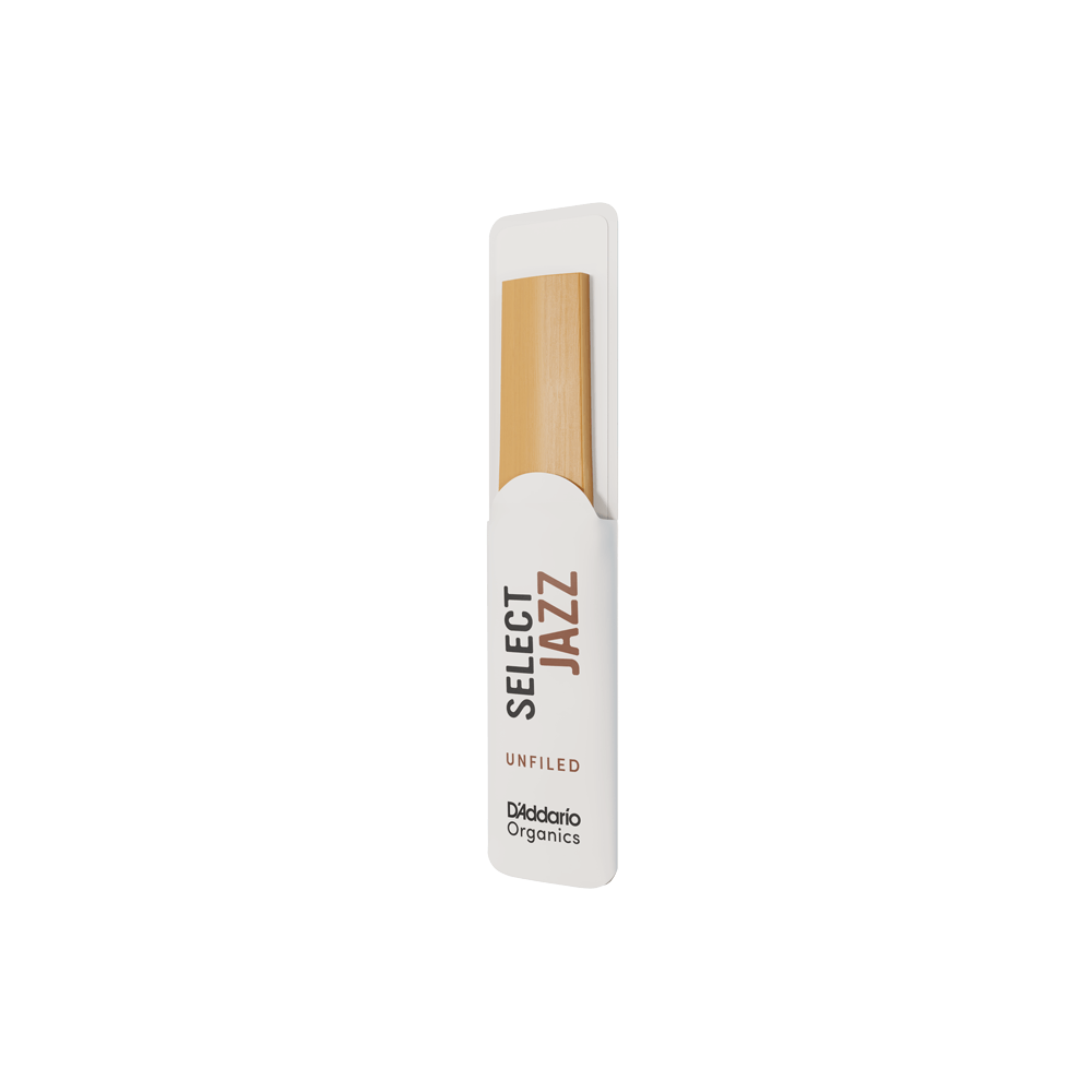 D'Addario Organic Select Jazz Unfiled Tenor Saxophone Reeds, Strength 3 Soft, Individually-Sealed, 5-Pack